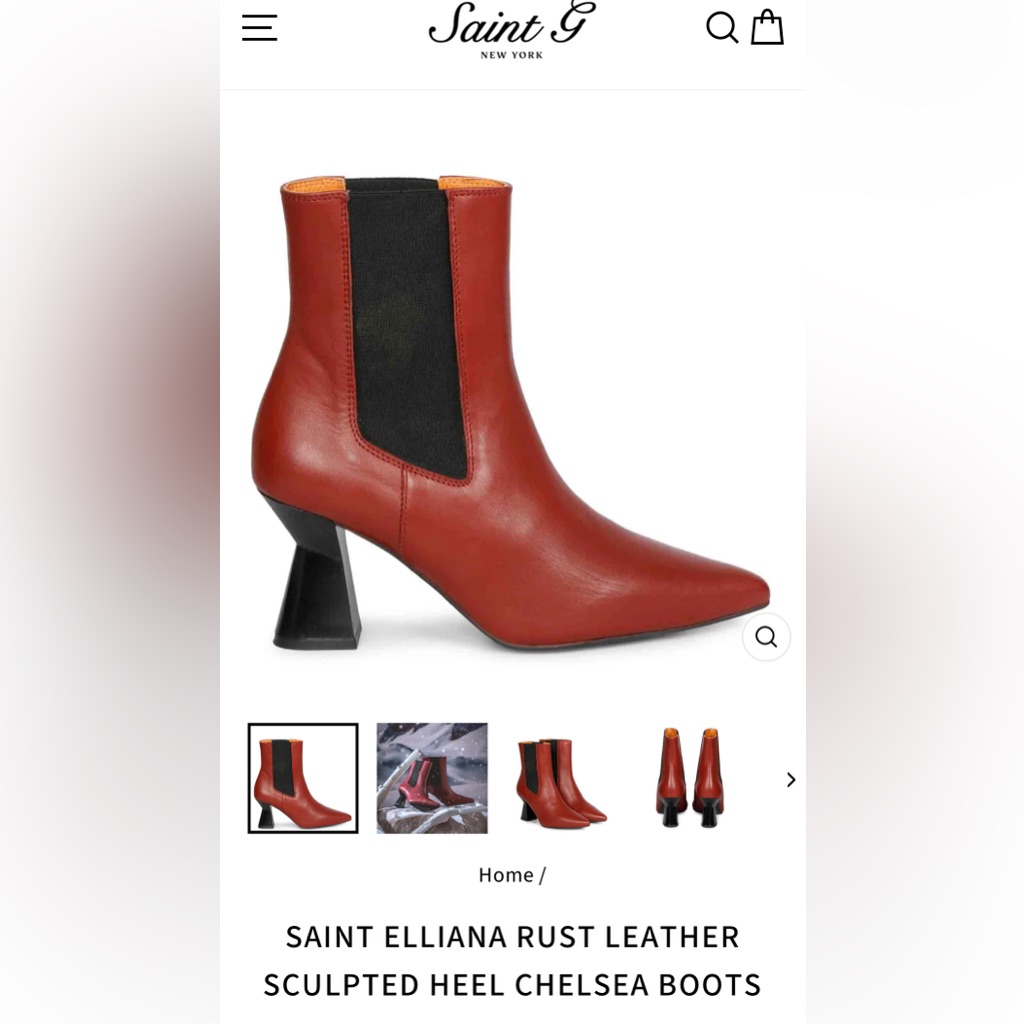 Nib Saint G Elliana Women's Red Ankle Boots European Size 40